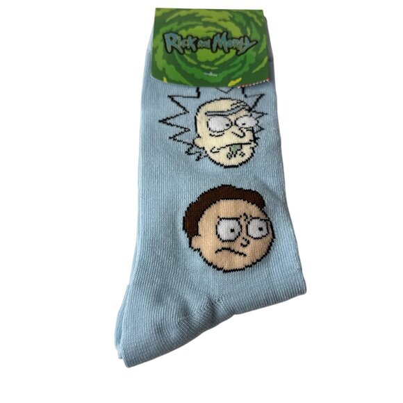 Rick and Morty Men’s Cartoon Crew Socks Funny Graphic Novelty Gift Size 9-13 - Picture 1 of 3